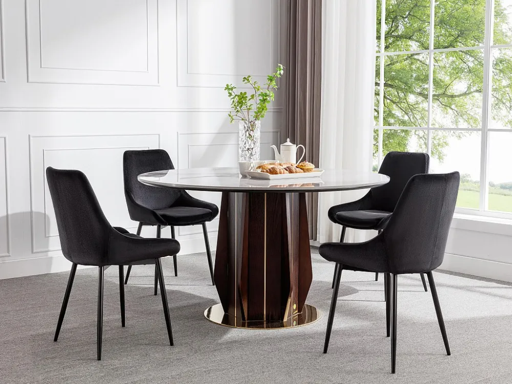Set van 2 stoelen MASURIE - Fluweel - Zwart