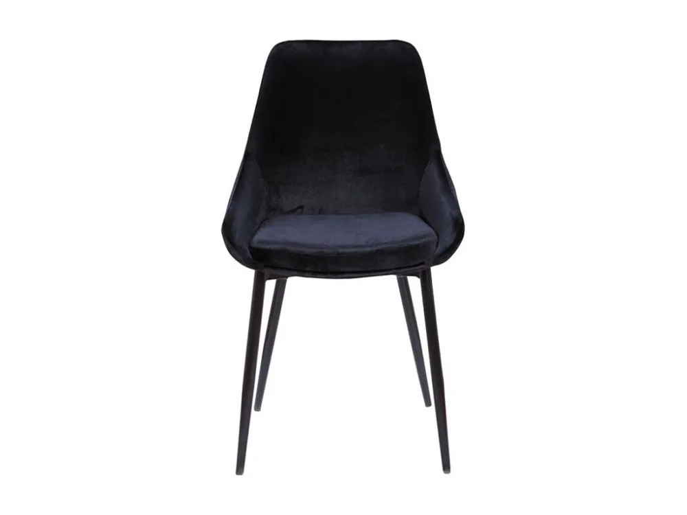 Set van 2 stoelen MASURIE - Fluweel - Zwart