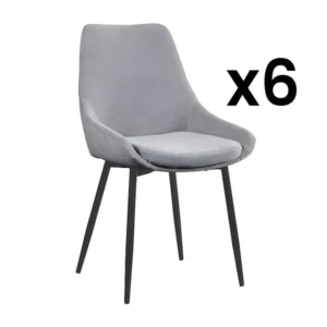Set van 6 stoelen MASURIE - Stof - Grijs - Koop nu online