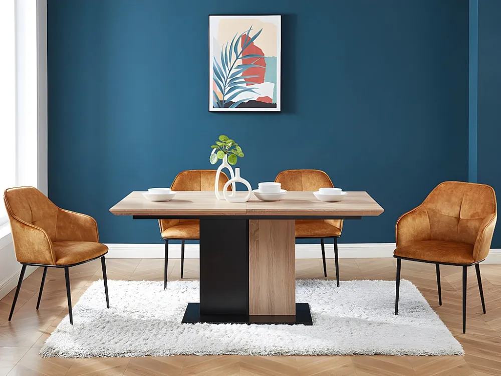 Set van 2 stoelen met armleuningen - Fluweel en metaal - Camel - ELERINA - Koop nu online
