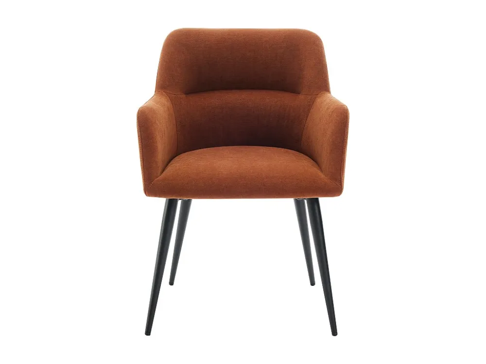 Set van 6 stoelen met armleuningen van stof en metaal - Terracotta - HEKA