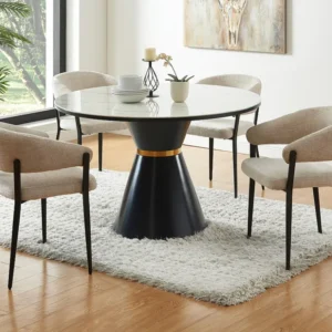 Set van 2 stoelen met armleuningen van stof en zwart metaal - Beige - AVRELA