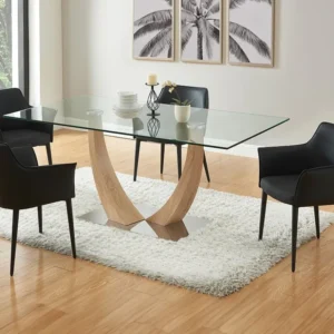 Set van 2 stoelen met armleuningen van kunstleer en metaal - Zwart - MIALOV