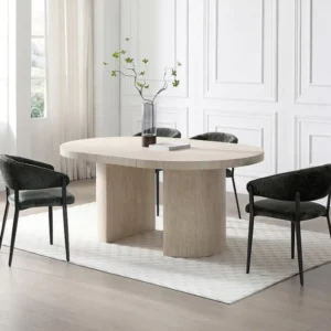 Set van 2 stoelen met armleuningen van stof en zwart metaal - Groen - AVRELA