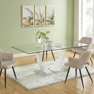 Set van 2 stoelen met armleuningen van stof en zwart metaal - Beige - KADIJA