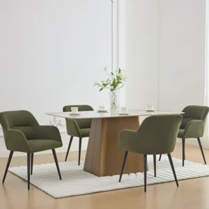 Set van 2 stoelen met armleuningen van stof en metaal - Groen - HEKA