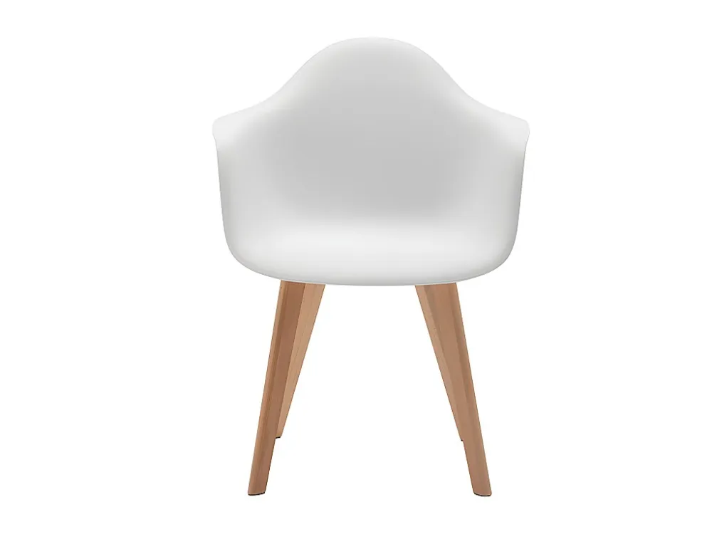 Set van 6 stoelen met armleuningen VIXI - polypropyleen en beuk - Wit - Koop nu online