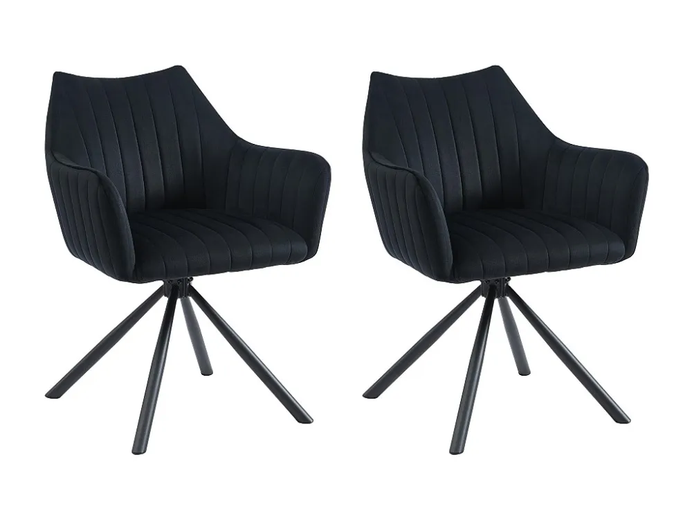 Set van 2 stoelen met fluweel en metalen armleuningen - Zwart - Pascal MORABITO - Koop nu