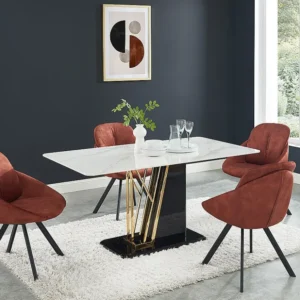 Set van 2 stoelen met fluweel en metalen armleuningen - Terracotta - BUSSELTON - Koop nu
