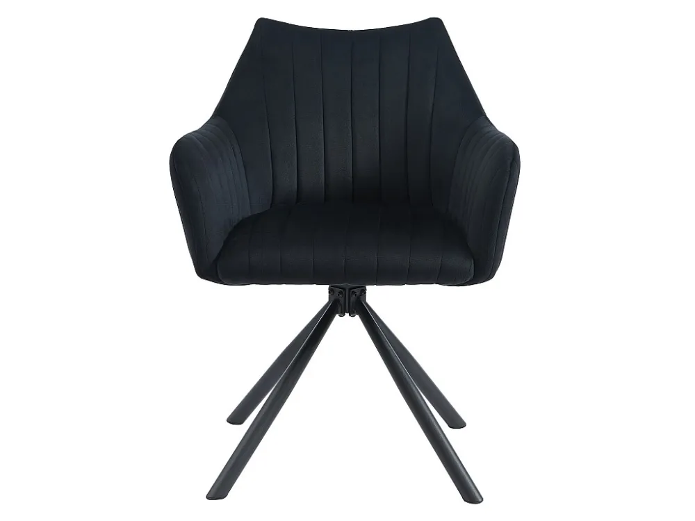 Set van 6 stoelen met fluweel en metalen armleuningen - Zwart - Pascal MORABITO - Koop nu