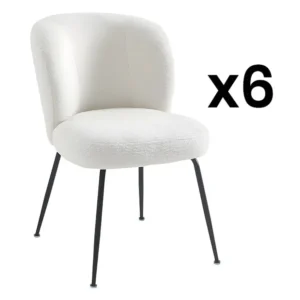 Set van 6 stoelen ribfluweel en metaal - Wit - POLPONA van Pascal MORABITO - Koop nu