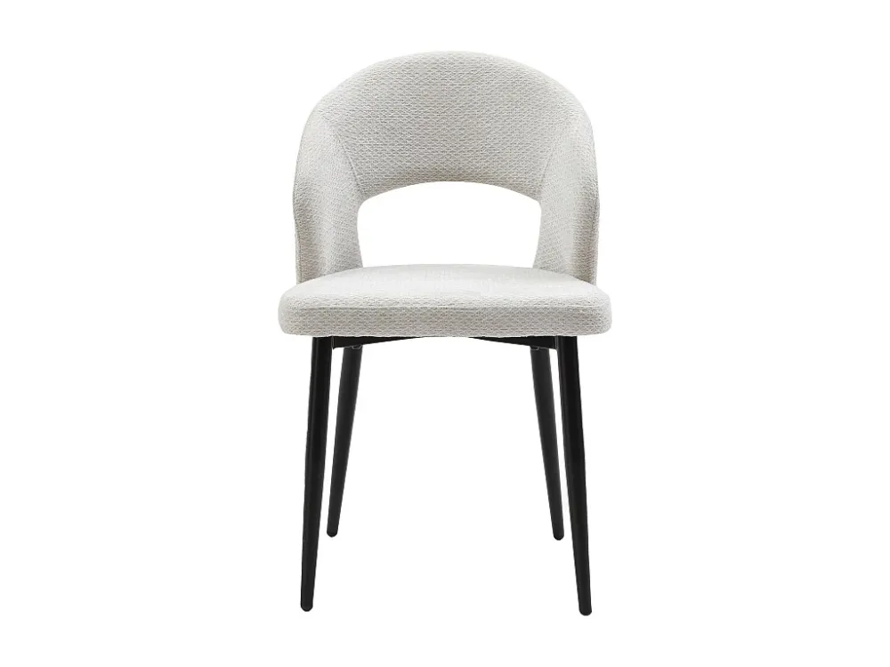 Set van 6 stoelen stof en zwart metaal - Grijs - NIYAMA