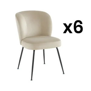 Set van 6 stoelen van fluweel en metaal - Beige - POLPONA van Pascal MORABITO - Koop nu