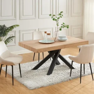 Set van 2 stoelen van ribfluweel en metaal - Crèmewit - MASURIE