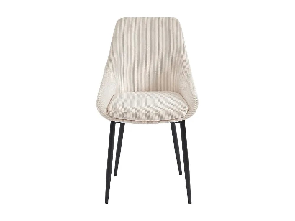 Set van 2 stoelen van ribfluweel en metaal - Crèmewit - MASURIE