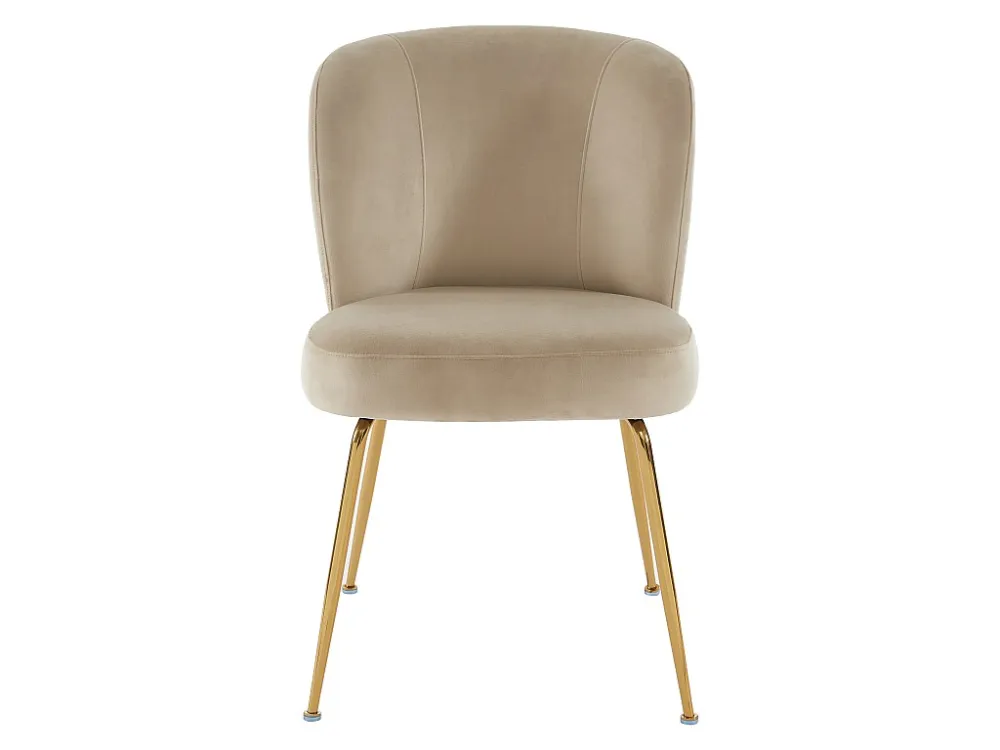 Set van 2 stoelen van velours en goudkleurig metaal - Beige - POLPONA van Pascal MORABITO