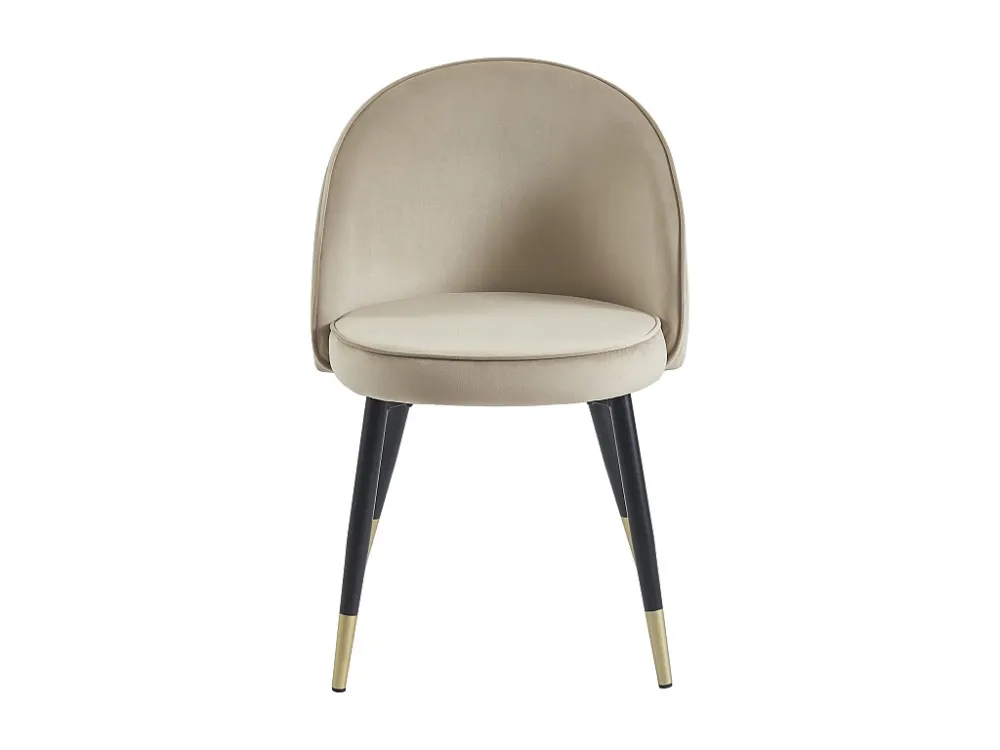 Set van 2 stoelen van velours en metaal - Beige - MAYLINA