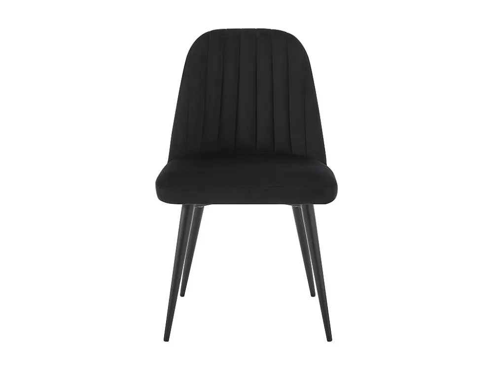 Set van 6 stoelen van velours en metaal - Zwart - ELEANA
