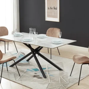 Set van twee stoelen SABINE - Fluweeleffect en metaal - Beige