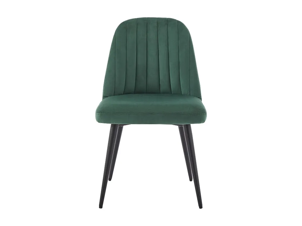 Set van 2 vintage stoelen van fluweel en zwart metaal ELEANA - Kleur: groen
