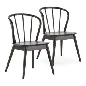 Set van 2 Brisa stoelen de kleur zwart, massief hout. VS Venta-stock