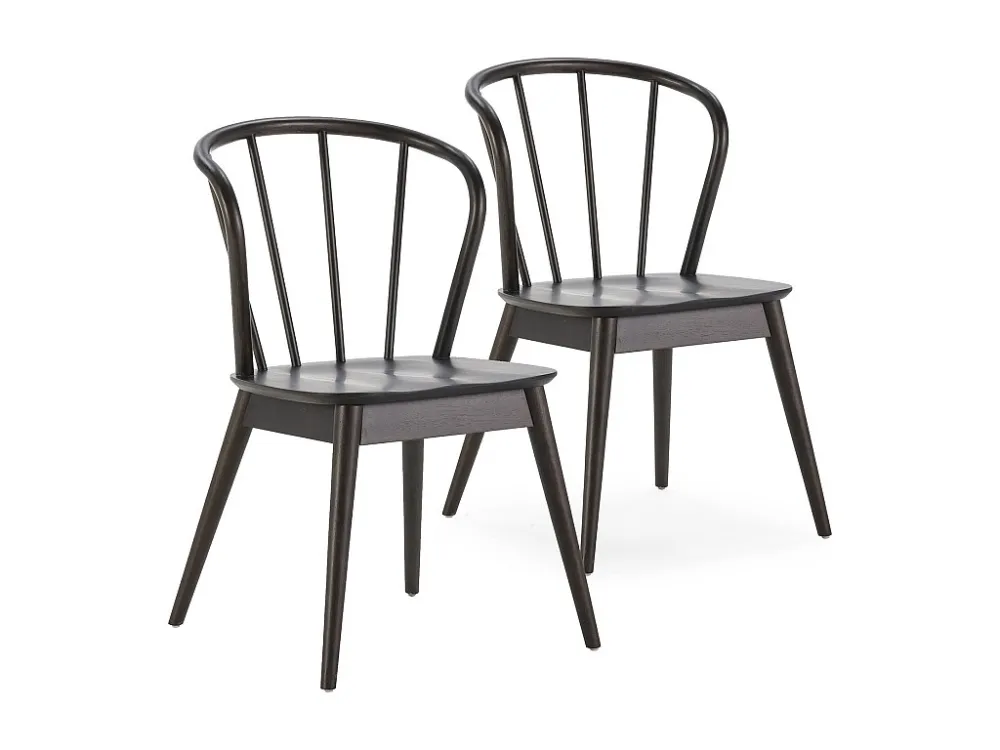 Set van 2 Brisa stoelen de kleur zwart, massief hout. VS Venta-stock