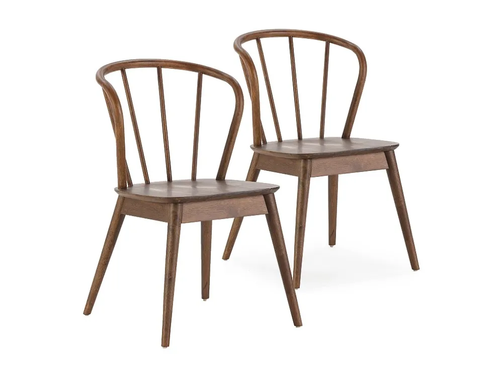 Set van 2 Brisa stoelen Walnoot kleur, Massief hout VS Venta-stock