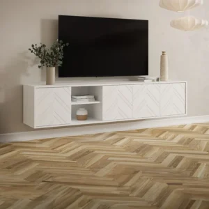Hangend tv-meubel met 4 deuren en 2 nissen van mdf - Wit - REDONIA
