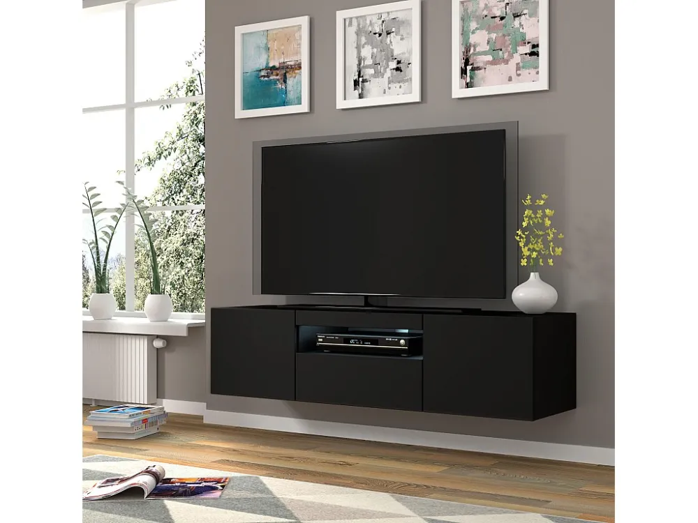 Tv Meubel AURA RTV150 3D 150x37x42 Zwart