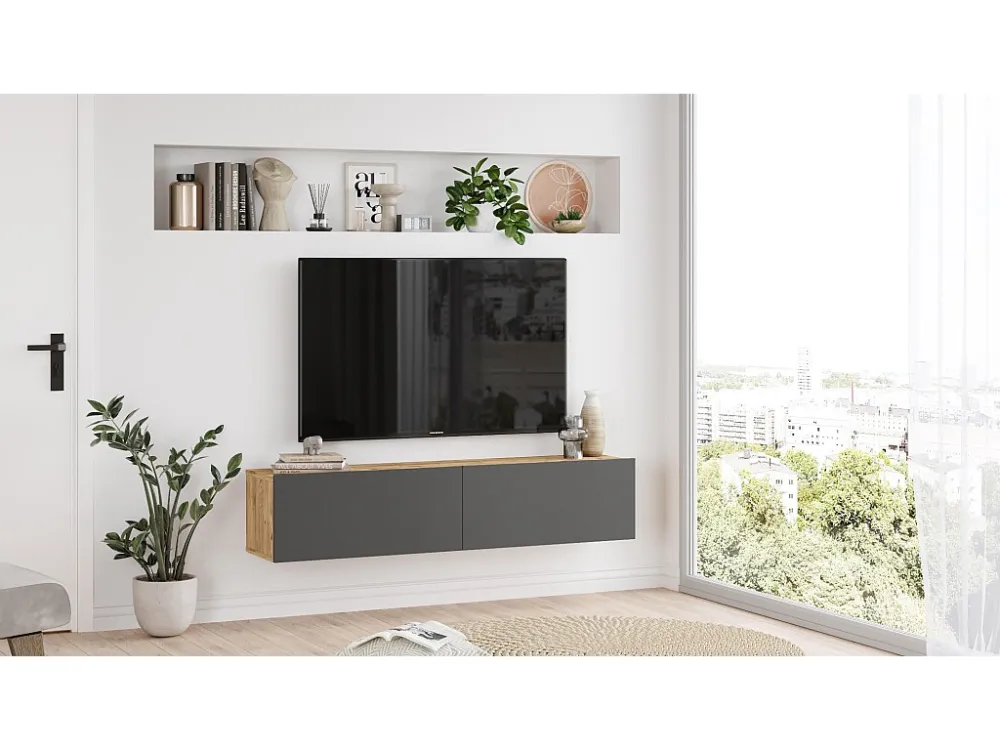 Tv Meubel FUTURE10 RTV140 2D 140x32x30 Grijs