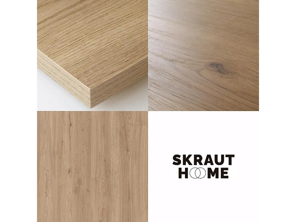 TV-Meubel, Lowboard, 200x45x35cm, Voor tv's tot 80", Hangend, Eiken Skraut Home