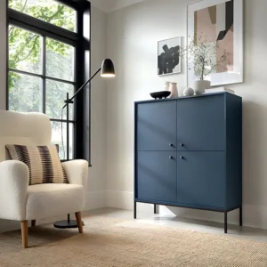 Hoge buffetkast BOGDAN - 4 deuren - Blauw - Koop nu eenvoudig uw online meubelshop