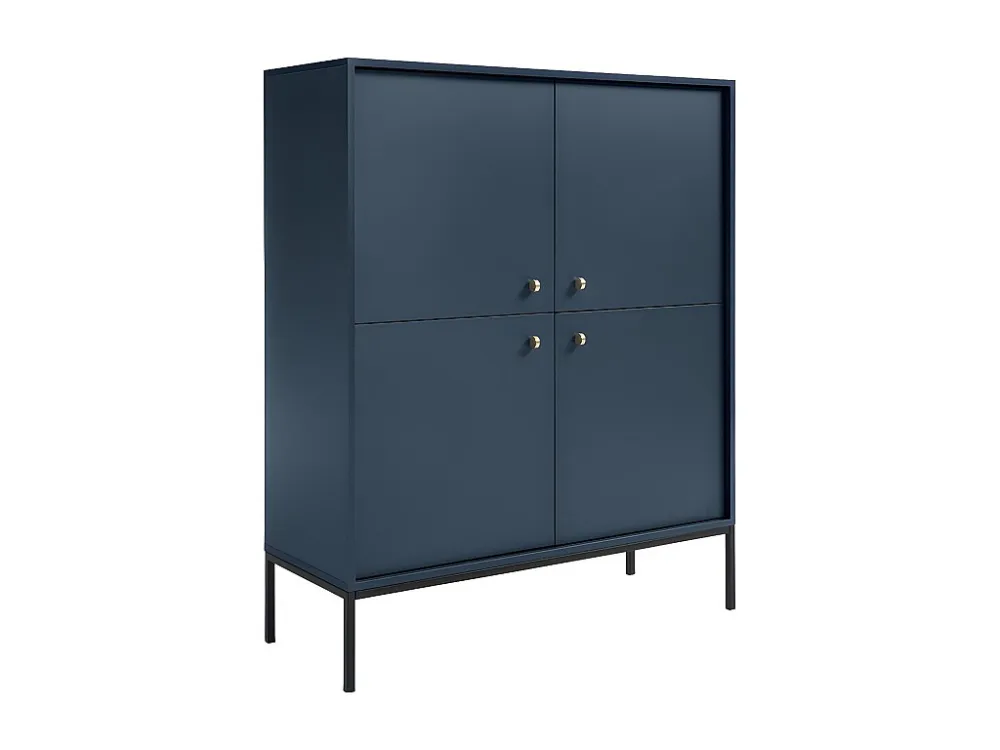 Hoge buffetkast BOGDAN - 4 deuren - Blauw - Koop nu eenvoudig uw online meubelshop