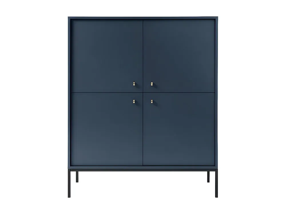 Hoge buffetkast BOGDAN - 4 deuren - Blauw - Koop nu eenvoudig uw online meubelshop