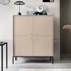 Hoge buffetkast - 4 deuren - Beige - BOGDAN - Koop nu eenvoudig en goedkoop online