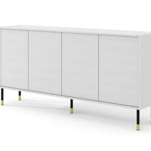 Ladenkast SHERWOOD 4D 180 cm gefreesd op poten mat wit Homlando