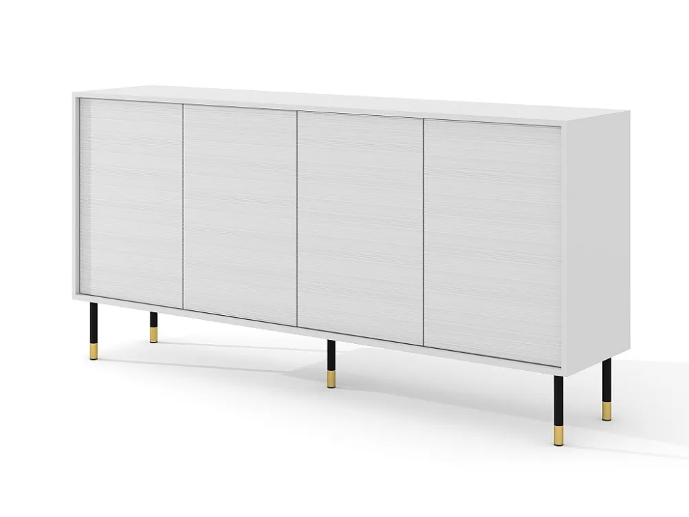 Ladenkast SHERWOOD 4D 180 cm gefreesd op poten mat wit Homlando