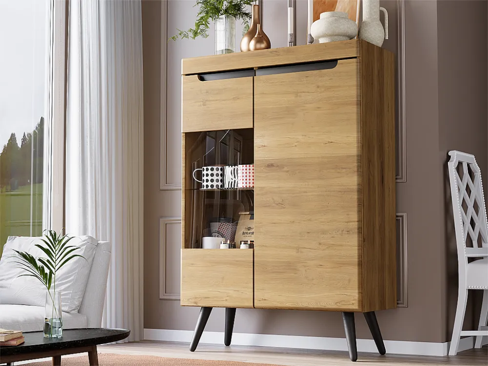 Hoog dressoir - met 7 vakken - Naturel ModernLuxe