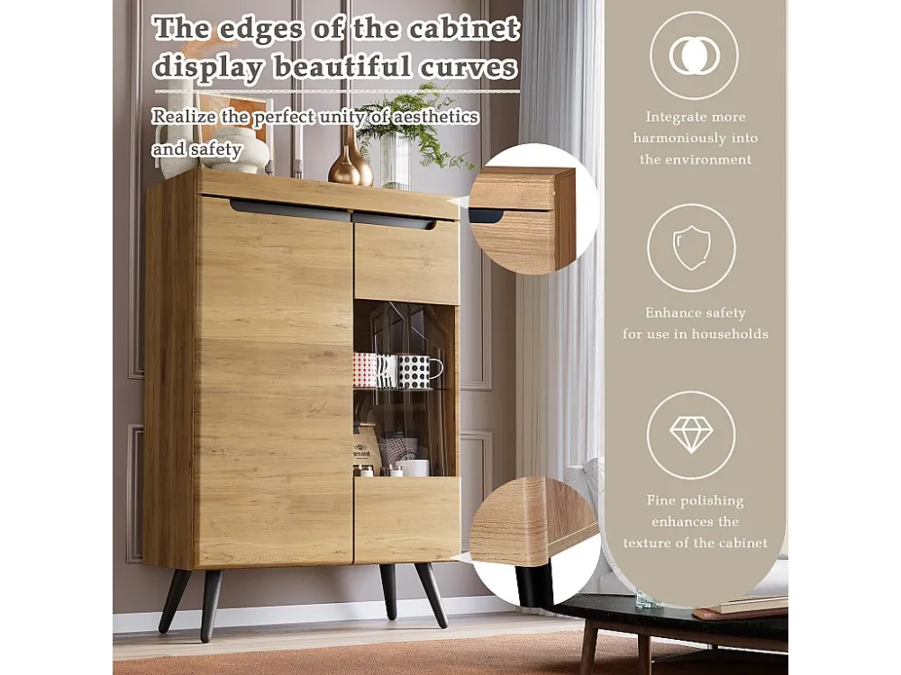 Hoog dressoir - met 7 vakken - Naturel ModernLuxe