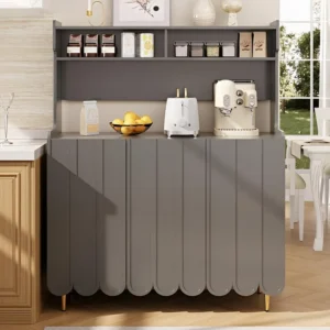 Huat dressoir - 3 vakken en 3 deuren - MDF - Grijs ModernLuxe