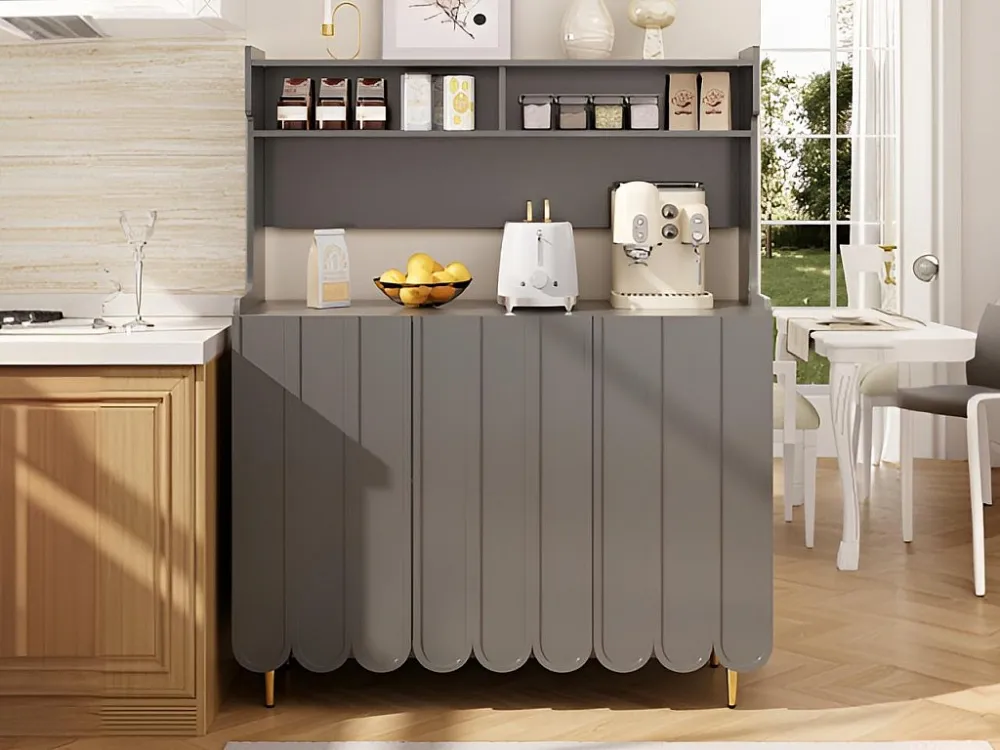 Huat dressoir - 3 vakken en 3 deuren - MDF - Grijs ModernLuxe
