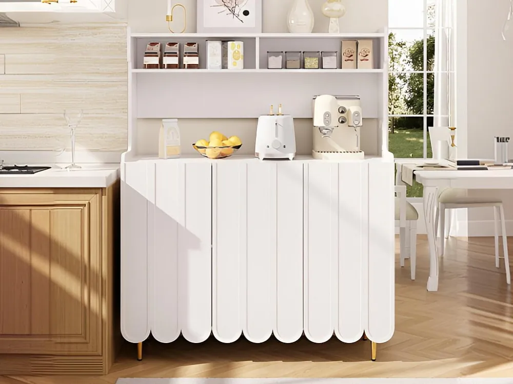 Huat dressoir - 3 vakken en 3 deuren - MDF - Wit ModernLuxe