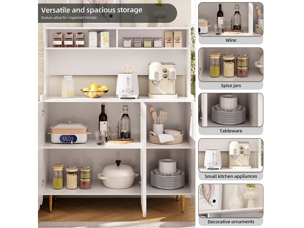 Huat dressoir - 3 vakken en 3 deuren - MDF - Wit ModernLuxe