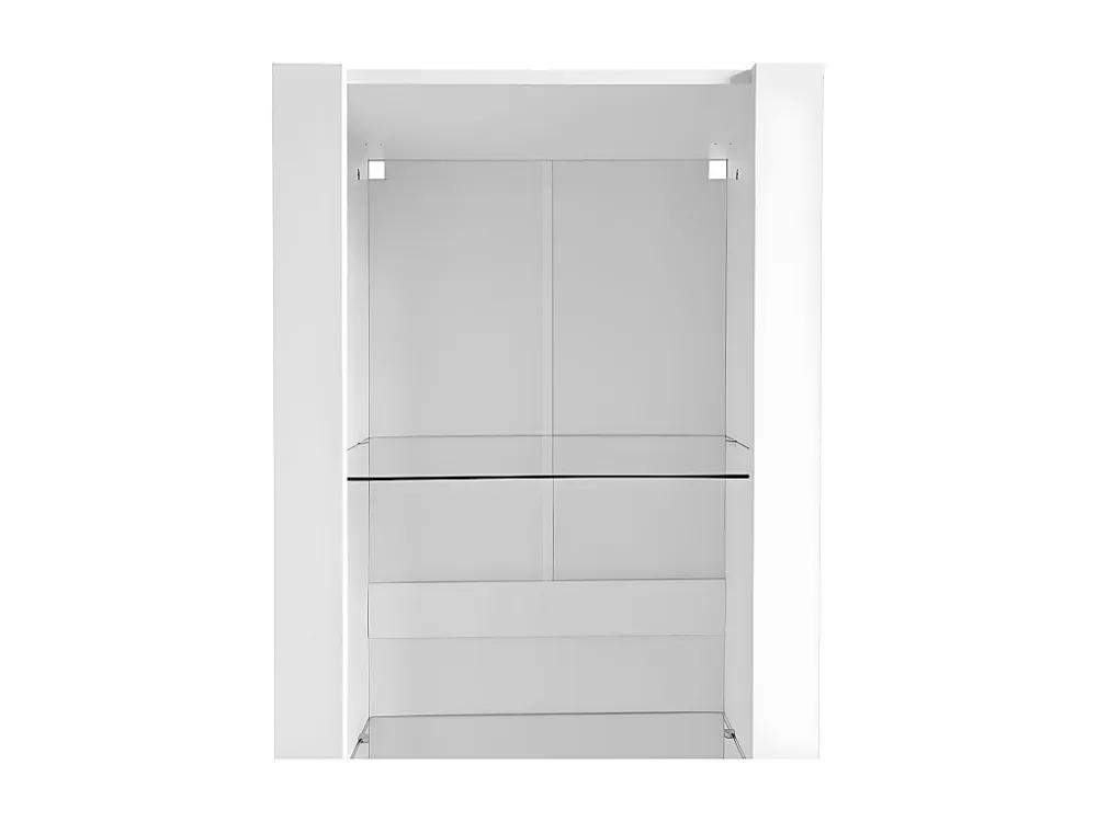 Vitrine L 166cm met LED - 3 glazen planken - Wit ModernLuxe