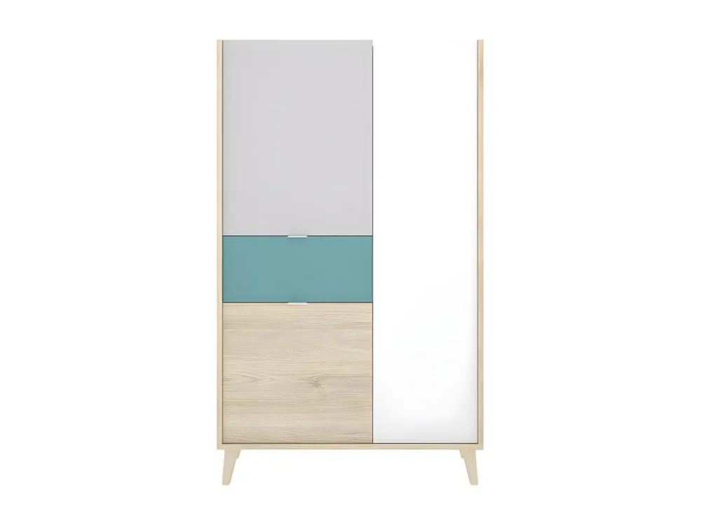 Scandinavische vitrinekast met 3 deuren en 1 lade - Meerkleurig BICA