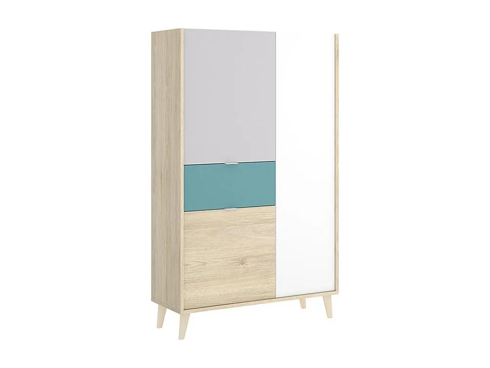 Scandinavische vitrinekast met 3 deuren en 1 lade - Meerkleurig BICA