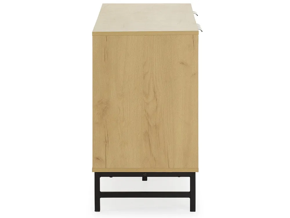 Dressoir Isis 2 Deuren Zwart Metaal en 3 Laden, 130 cm VS Venta-stock