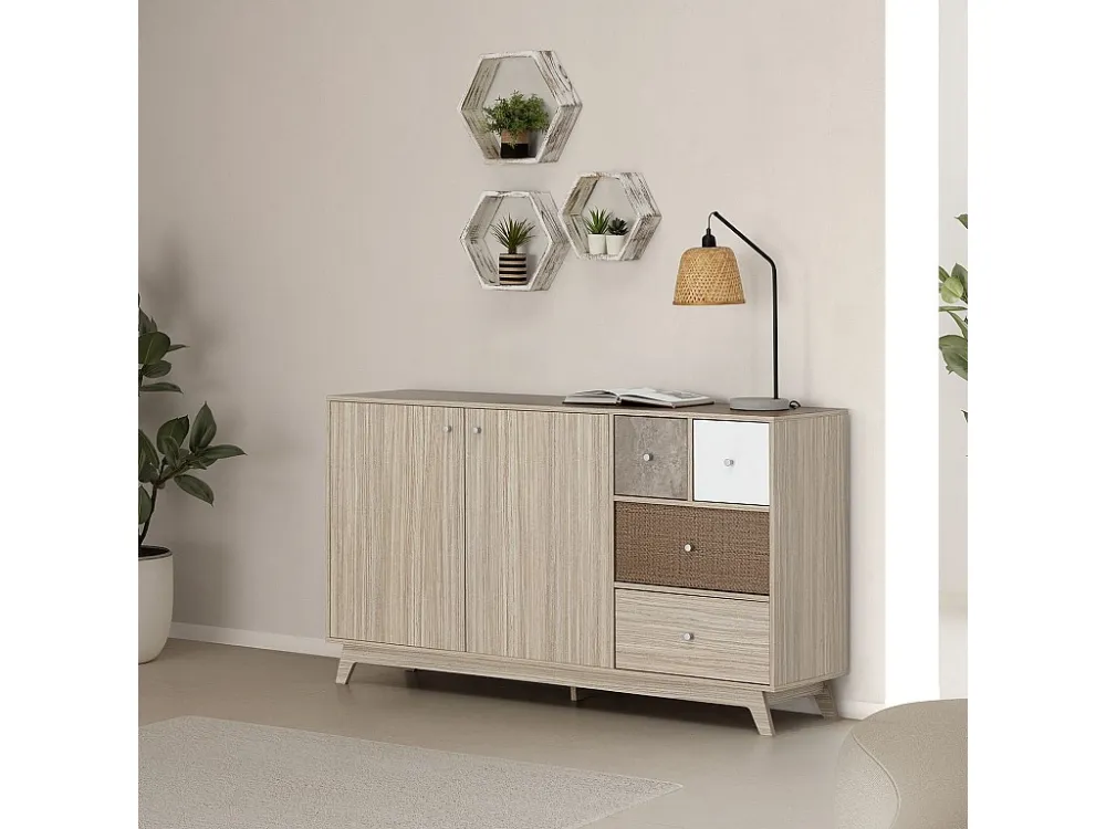 Dressoir Maia 2 deuren 4 laden multicolor VS Venta-stock