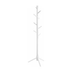 Kapstok Wit Houten Staande, 8 Haken - H175 cm Calicosy