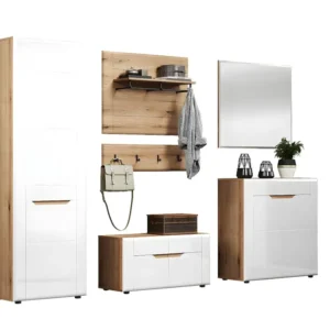 Marlon garderobe opstelling wit, eik decor. ebuy24